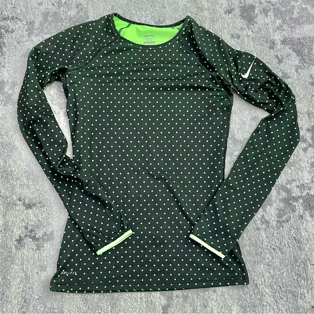 NIKE Pro DRI-FIT Long Sleeve polka dot Top